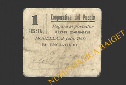 MORELLA (Castellón) 1 peseta 2 de julio de 1937