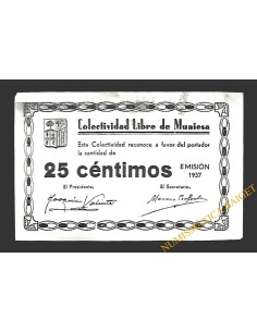 MUNIESA (Teruel) 25 céntimos 1937