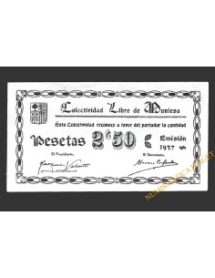 MUNIESA (Teruel) 2'50 pesetas 1937