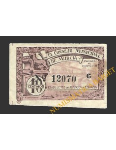 MURCIA 10 céntimos, agosto de  1937