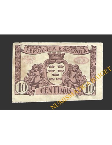 MURCIA 10 céntimos, agosto de  1937