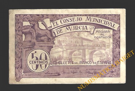 MURCIA 50 céntimos, agosto de  1937