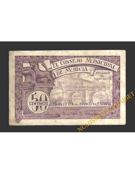 MURCIA 50 céntimos, agosto de  1937