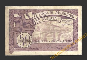 MURCIA 50 céntimos, agosto de  1937