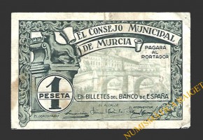 MURCIA 1 peseta, agosto de 1937