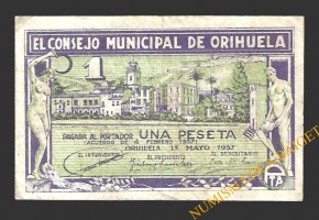 ORIHUELA (Alicante), 1 peseta, 13 de mayo de 1937