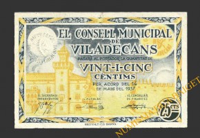 VILADECANS (Barcelona) 25 cèntims, 14 de maig del 1937