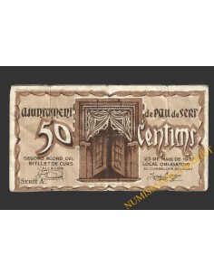 PAU DE  SUERT (Girona) 50 cèntims 25 de maig del 1937