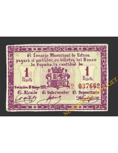 TOTANA (Murcia), 1 peseta, 16 de mayo de 1937