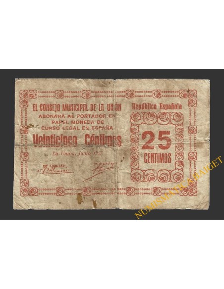 UNION, LA (Murcia), 25 céntimos junio de 1937
