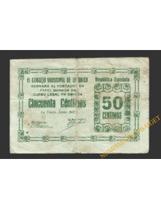 UNION, LA (Murcia),50 céntimos junio de 1937