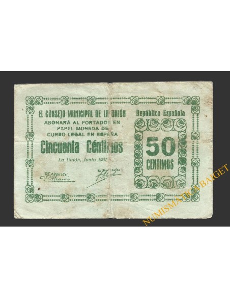 UNION, LA (Murcia),50 céntimos junio de 1937