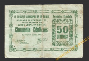UNION, LA (Murcia),50 céntimos junio de 1937