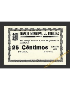 UTRILLAS (Teruel) 25 céntimos 1937