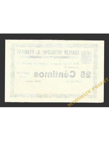 UTRILLAS (Teruel) 25 céntimos 1937