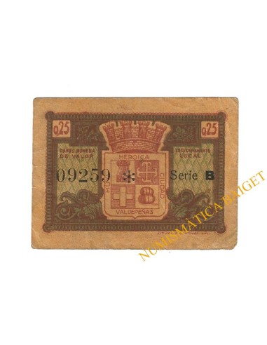 VALDEPEÑAS (Ciudad Real) 25 céntimos 1937