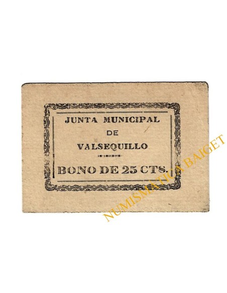 VASEQUILLO (Córdoba) 25 céntimos 1937