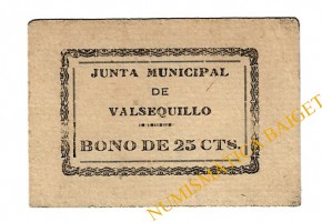 VASEQUILLO (Córdoba) 25 céntimos 1937