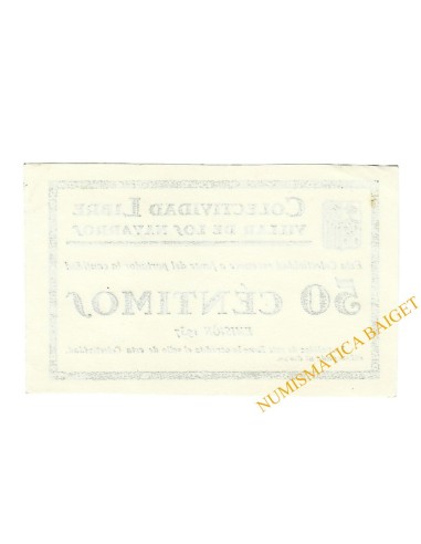 VILLAR DE LOS NAVARROS (Zaragoza) 50 céntimos 1937