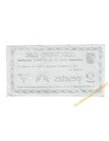 VILLAR DE LOS NAVARROS (Zaragoza) 2 pesetas 1937