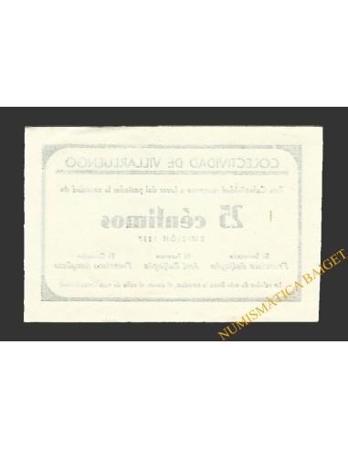 VILLARLUENGO (Teruel) 25 céntimos 1937