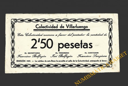 VILLARLUENGO (Teruel) 2'50 pesetas 1937
