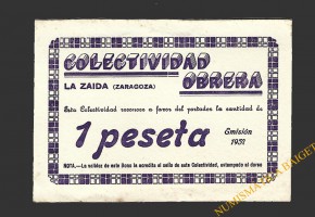 ZAIDA (Zaragoza) 1 peseta 1937
