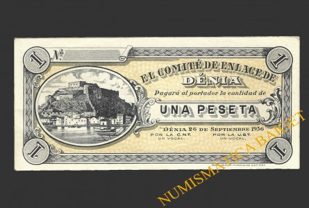DÉNIA (Alicante) 1 peseta 1937 26 de septiembre de 1936