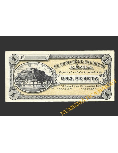 DÉNIA (Alicante) 1 peseta 1937 26 de septiembre de 1936