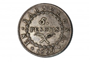 JOSÉ NAPOLEÓN 1809, 5 PESETAS BARCELONA