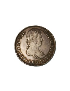 FERNANDO VII 1821, 8 REALES GUATEMALA-M.