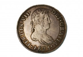 FERNANDO VII 1821, 8 REALES GUATEMALA-M.