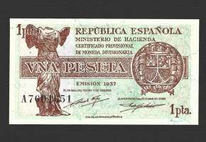 II REPÚBLICA HACIENDA 1 PESETAS 1937