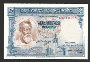 II REPÚBLICA ESPAÑOLA  25 PESETAS 1936