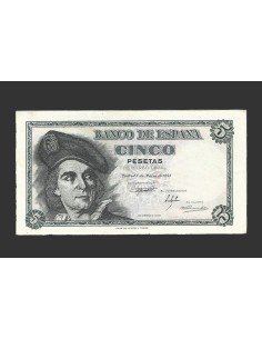 ESTADO ESPAÑOL 5 PESETAS 1948 SERIE J
