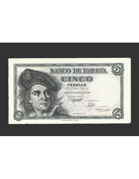 ESTADO ESPAÑOL 5 PESETAS 1948 SERIE J