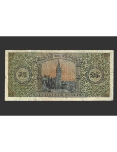 ESTADO ESPAÑOL 25 PESETAS 1938 SERIE D 2