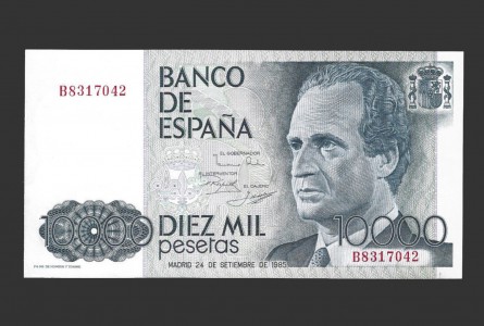 JUAN CARLOS I 10000 PESETAS 1985 SERIE B