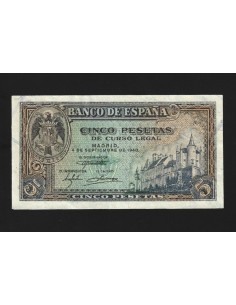 ESTADO ESPAÑOL 5 PESETAS 1940 SERIE C