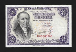 ESTADO ESPAÑOL 25 PESETAS 1946 SERIE C