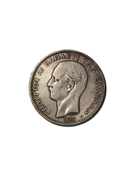 GRECIA 5 DRACHMAI 1876 A