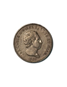 ESTADOS ITALIANOS CERDEÑA  5 LIRE 1829 L