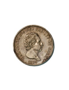 ESTADOS ITALIANOS CERDEÑA  5 LIRE 1830 P