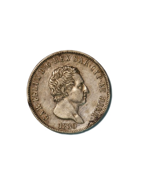 ESTADOS ITALIANOS CERDEÑA  5 LIRE 1830 P