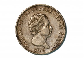 ESTADOS ITALIANOS CERDEÑA  5 LIRE 1830 P