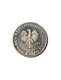 POLONIA 200 ZLOTYCH 1982 PROBA (jugador a izquierda) 2
