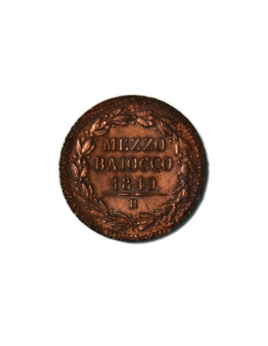VATICANO 1/2 BAIOCCO 1849 IIII R