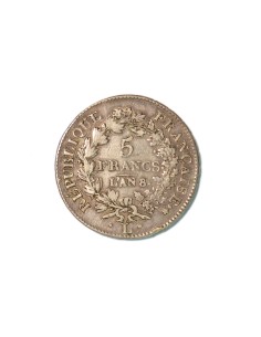 FRANCIA. NAPOLEON PREMIER CONSUL 5 FRANCS L'AN 8 BAYONNE 2