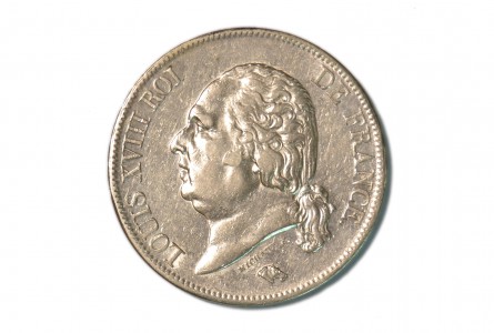 FRANCIA. LOUIS XVIII 5 FRANCS 1824 LILLE