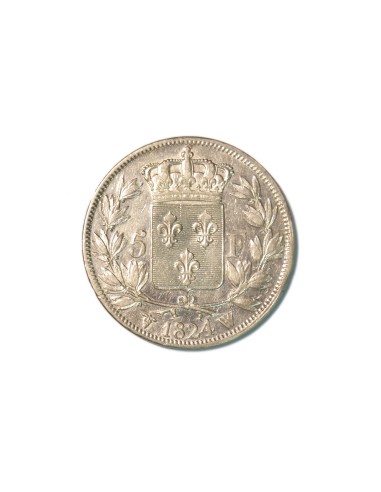 FRANCIA. LOUIS XVIII 5 FRANCS 1824 LILLE